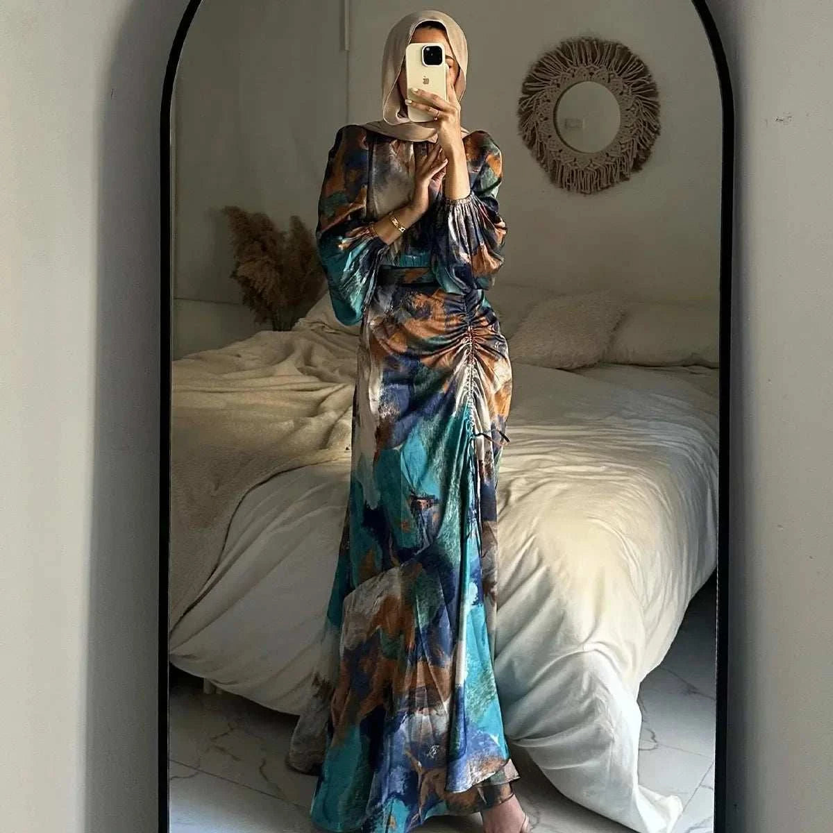 Blooming Elegance Floral Abaya – Modest Party Wear Abaya -  S -  Abaya Vida