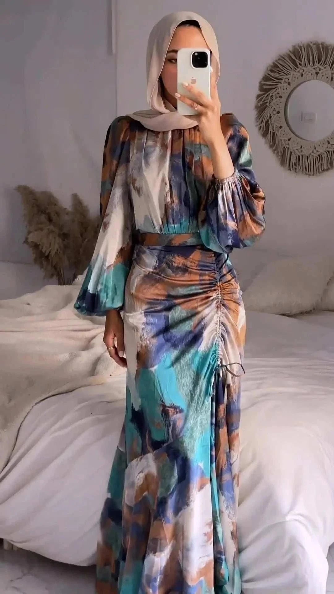Blooming Elegance Floral Abaya – Modest Party Wear Abaya -  S -  Abaya Vida