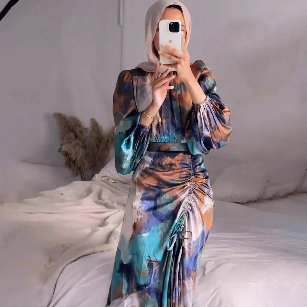 Blooming Elegance Floral Abaya – Modest Party Wear Abaya -  S -  Abaya Vida