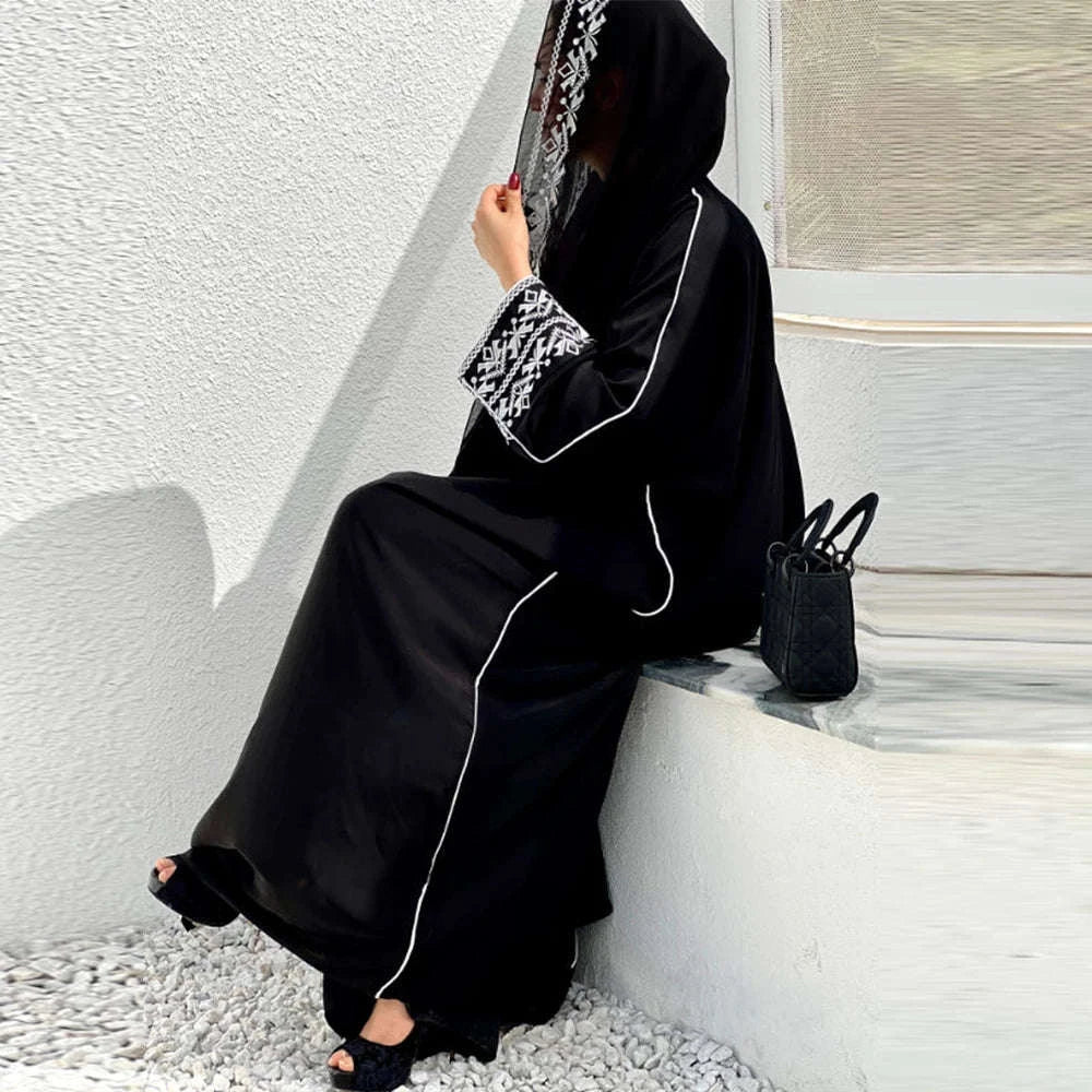 Classic Embroidered Abaya – Loose Maxi Dress with Hijab -  Default Title -  Abaya Vida