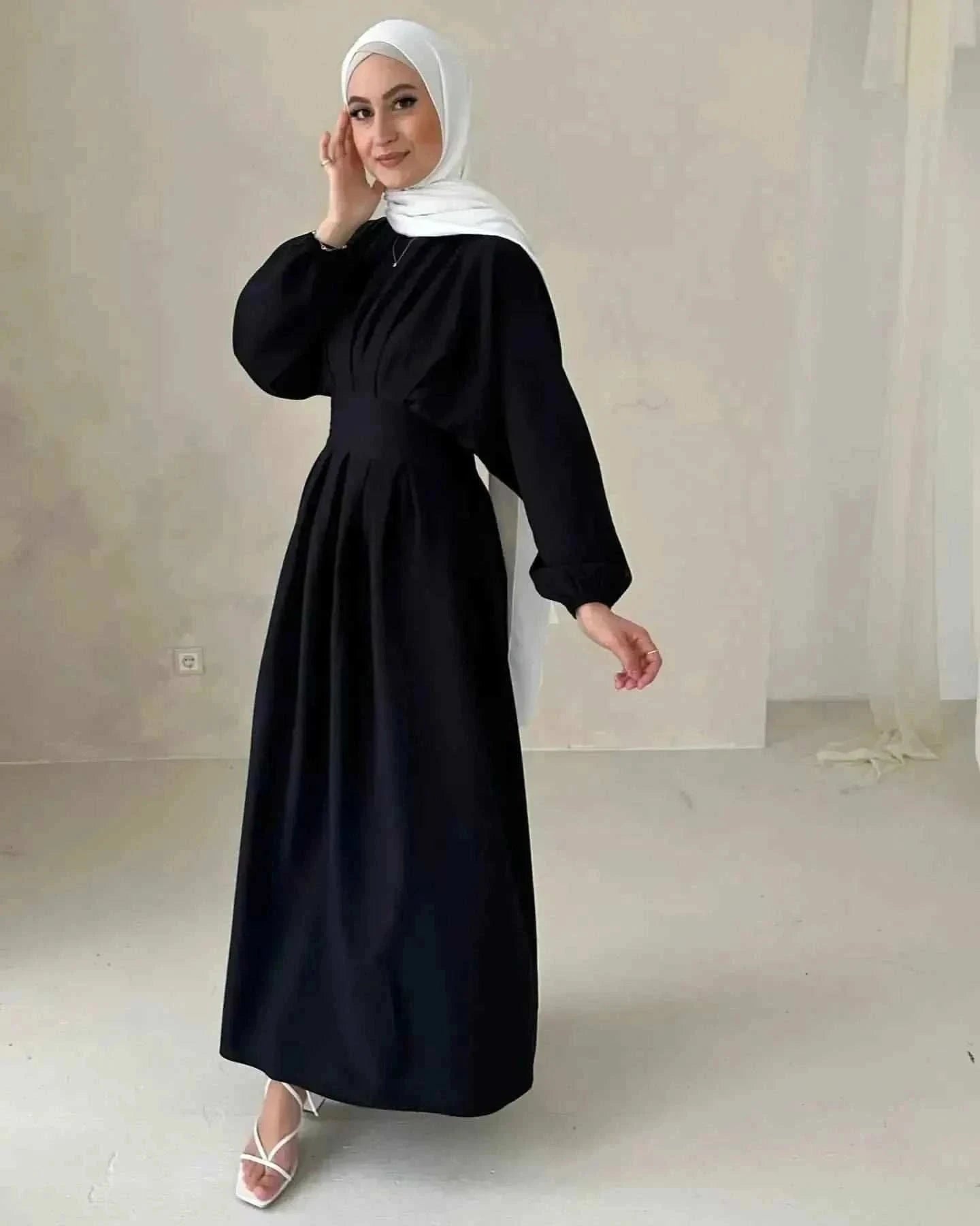 Eid Modest Jalabiya – Traditional Full Sleeve Loose Maxi -  Dark Green / S -  Abaya Vida