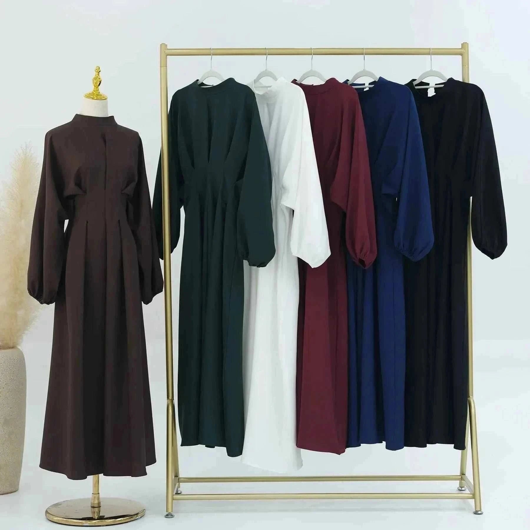 Eid Modest Jalabiya – Traditional Full Sleeve Loose Maxi -  Dark Green / S -  Abaya Vida
