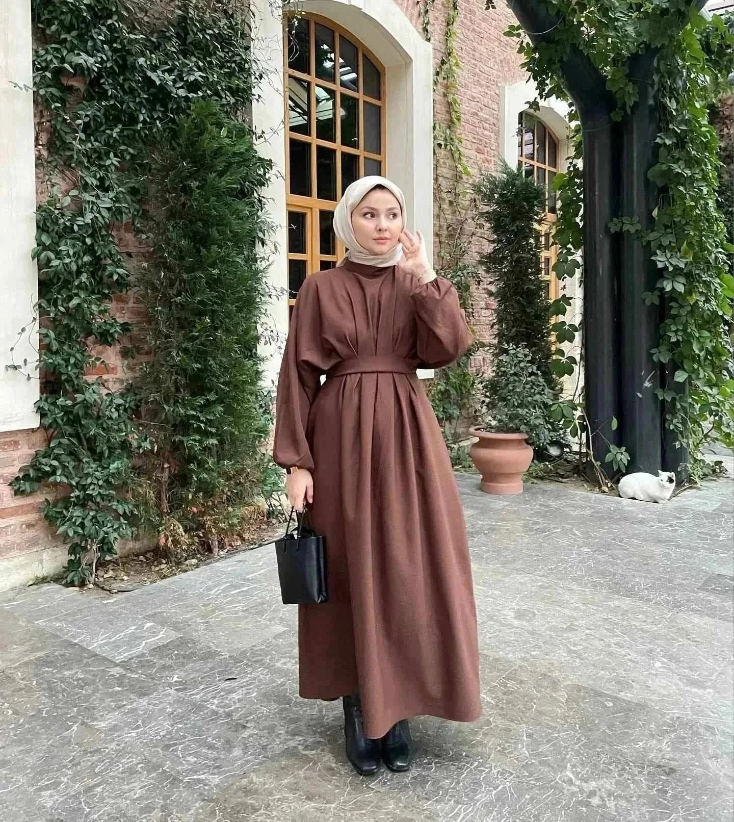 Eid Modest Jalabiya – Traditional Full Sleeve Loose Maxi -  Dark Green / S -  Abaya Vida
