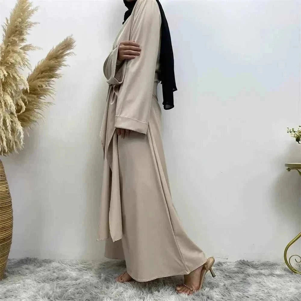 Embellished Party Abaya – Patchwork Faux Wrap Eid Abaya -  Black / S -  Abaya Vida
