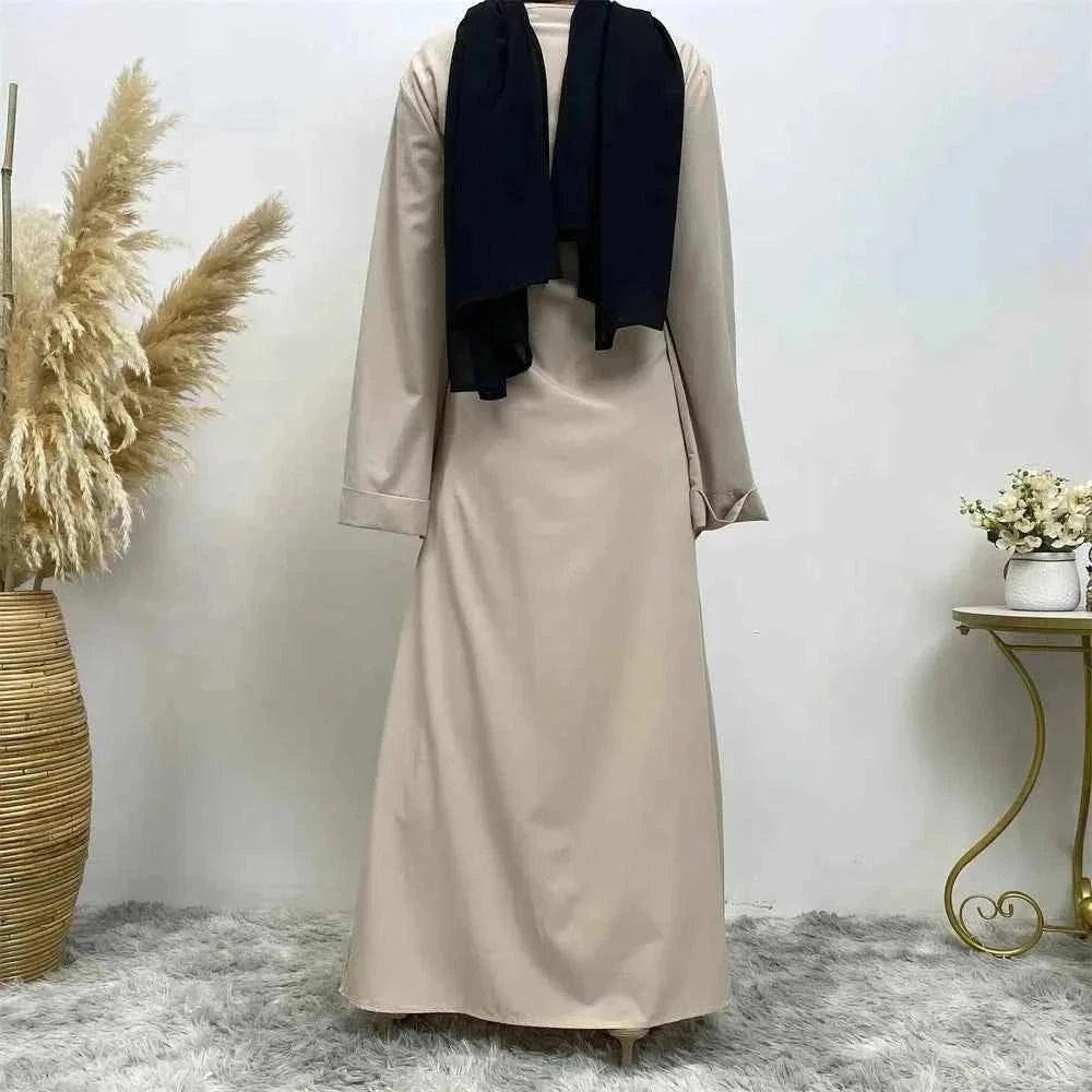 Embellished Party Abaya – Patchwork Faux Wrap Eid Abaya -  Black / S -  Abaya Vida