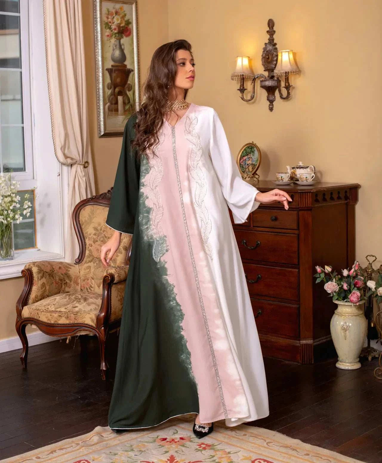 Evening Glow Abaya – Radiant Closed Eid Party Wear Abaya -  S -  Abaya Vida