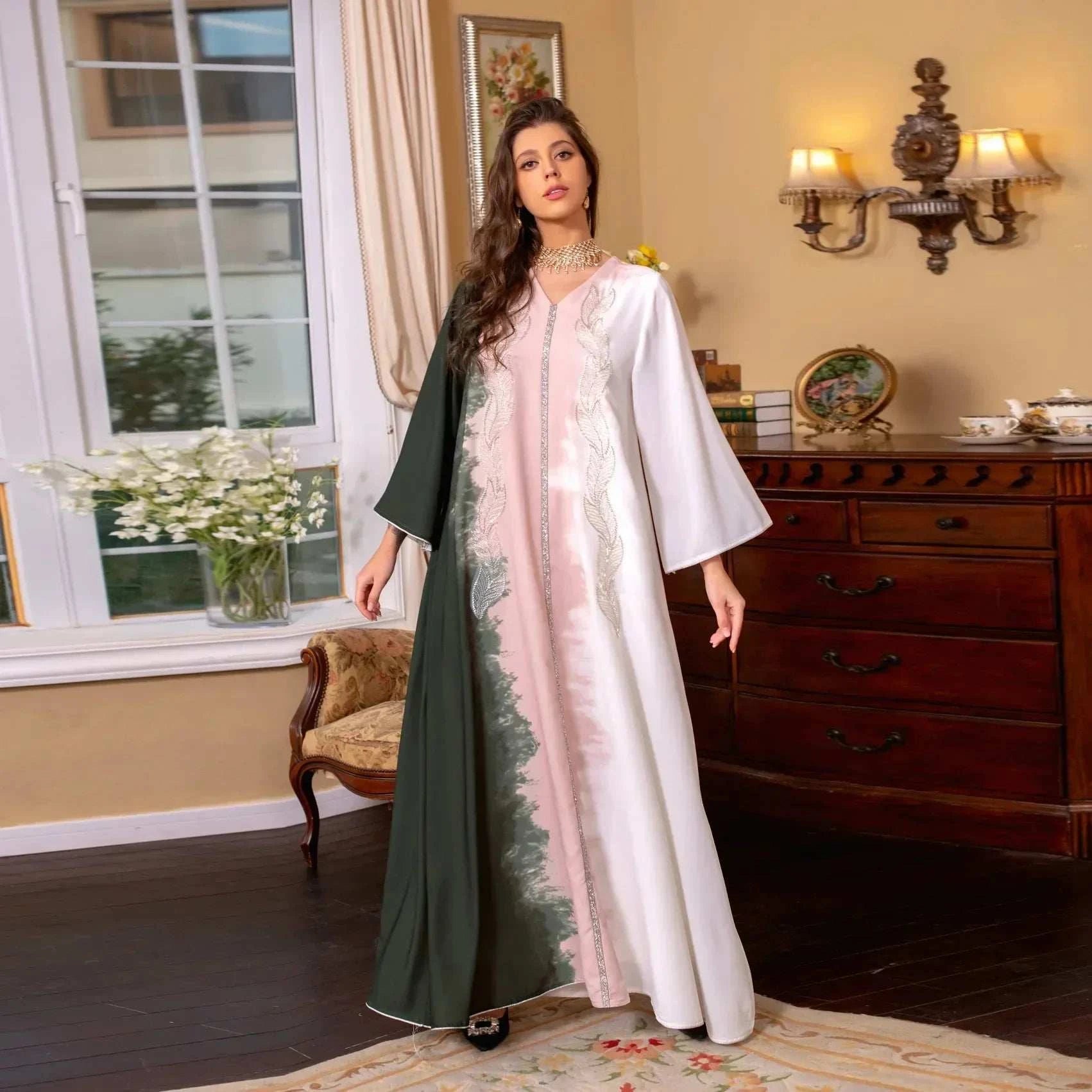 Evening Glow Abaya – Radiant Closed Eid Party Wear Abaya -  S -  Abaya Vida