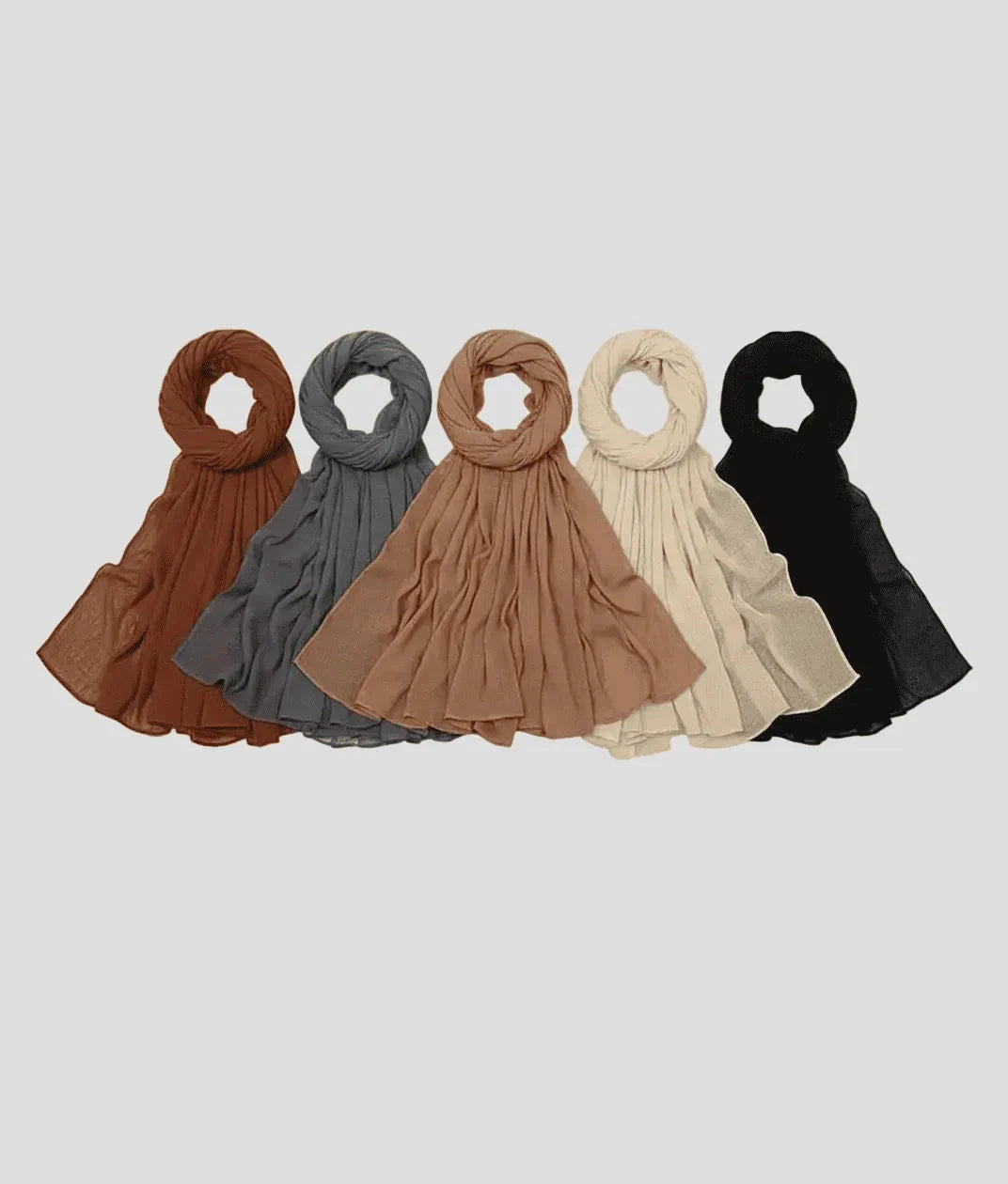 Crinkle Rayon Hijab Pack of 5 – Modest Hijabs for Women -  Default Title -  Abaya Vida