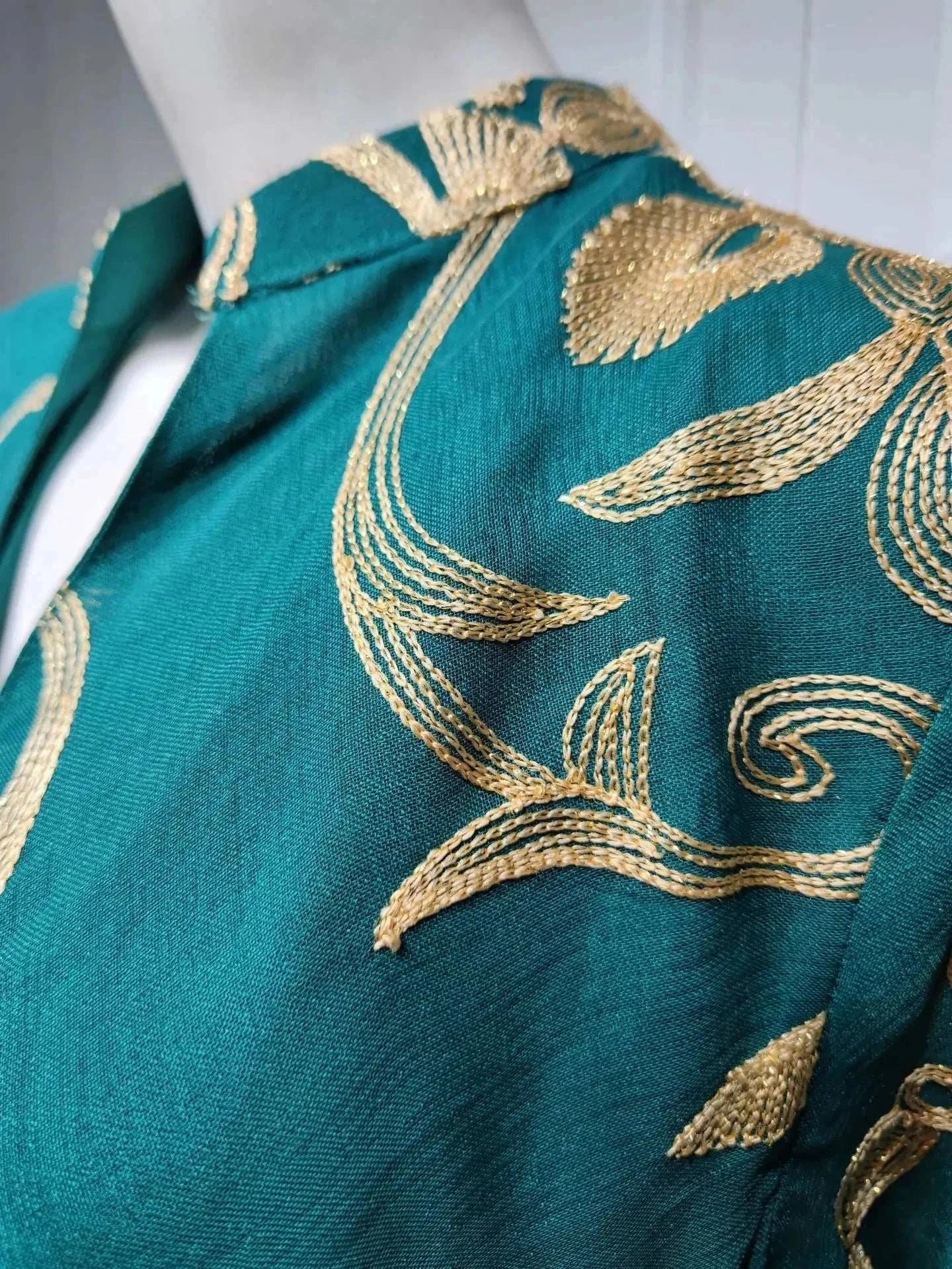 Luxe Embroidered Dubai Abaya – Open Butterfly Formal Abaya -  Green / S -  Abaya Vida