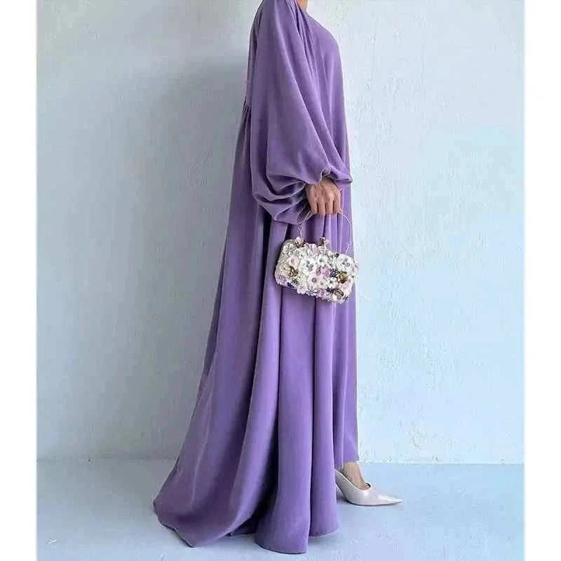 Luxury Two-Piece Modest Set – Open Abaya & Inner Maxi Dress -  Green / S -  Abaya Vida