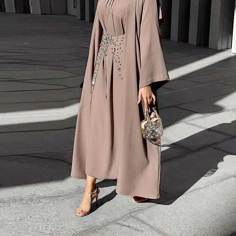 Majestic Open Abaya – Luxury Open Butterfly Maxi Occasion -  Coffee With Hijab / S -  Abaya Vida