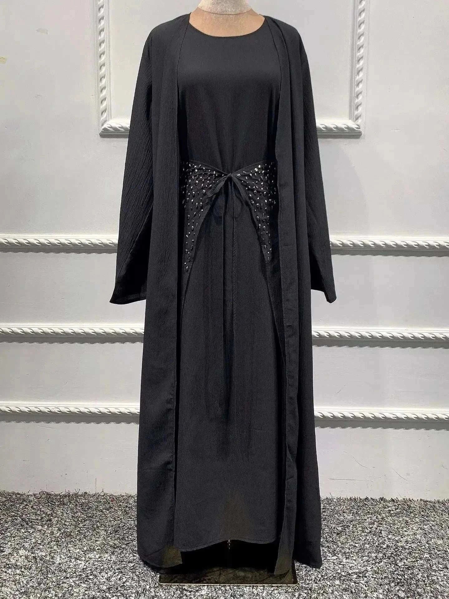 Majestic Open Abaya – Luxury Open Butterfly Maxi Occasion -  Coffee With Hijab / S -  Abaya Vida