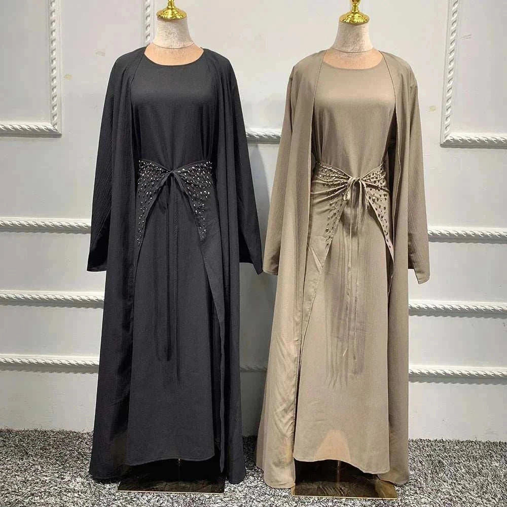 Majestic Open Abaya – Luxury Open Butterfly Maxi Occasion -  Coffee With Hijab / S -  Abaya Vida
