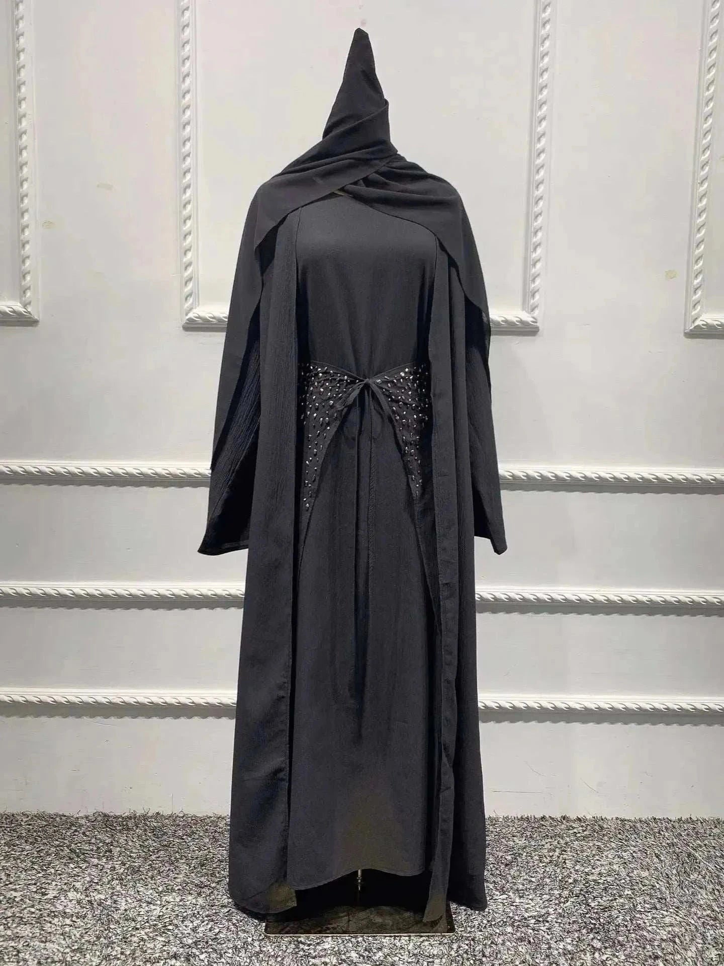 Majestic Open Abaya – Luxury Open Butterfly Maxi Occasion -  Coffee With Hijab / S -  Abaya Vida