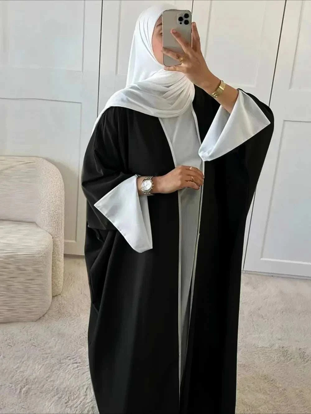 Modest Open Cardigan Abaya – Versatile Layering Abaya -  Black / S -  Abaya Vida