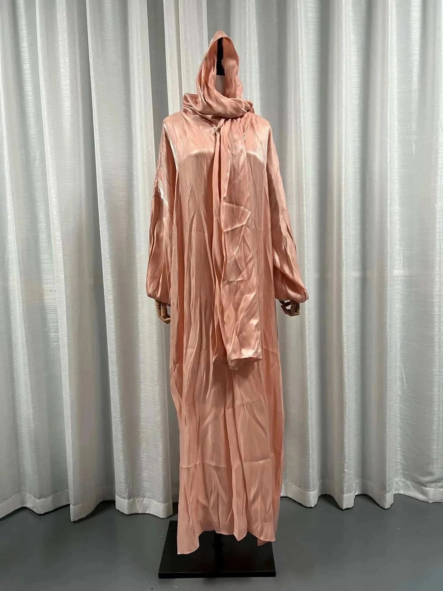 Noor Shimmer Shoulder Abaya – Festive Glitter Abaya -  Apricot -  Abaya Vida