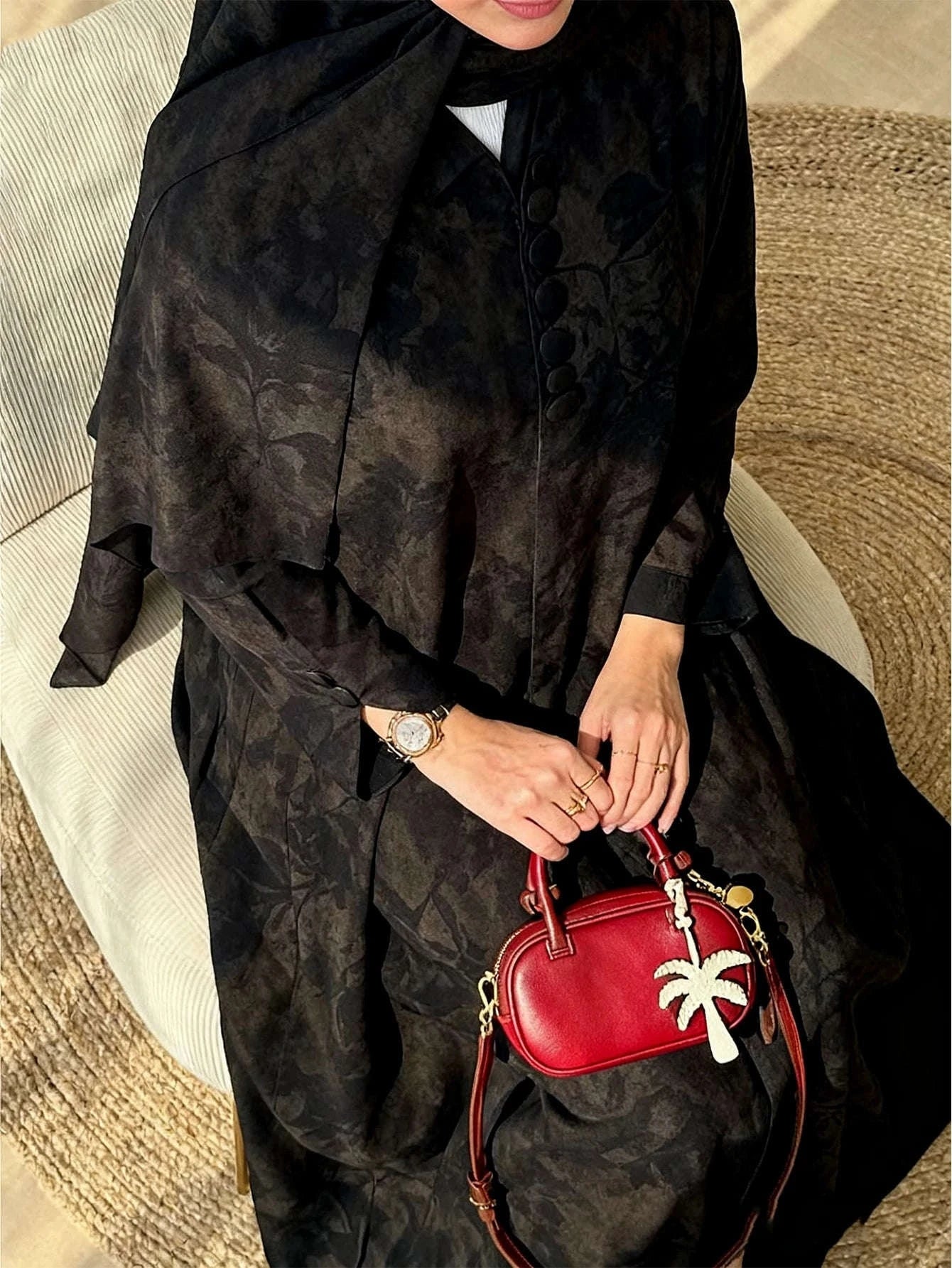 Printed Abaya with Headscarf – Traditional Festival Robe -  Default Title -  Abaya Vida