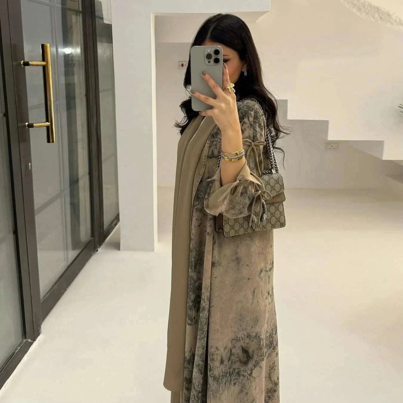 Printed Open Abaya – Vibrant Floral Print Modest Abaya -  S -  Abaya Vida
