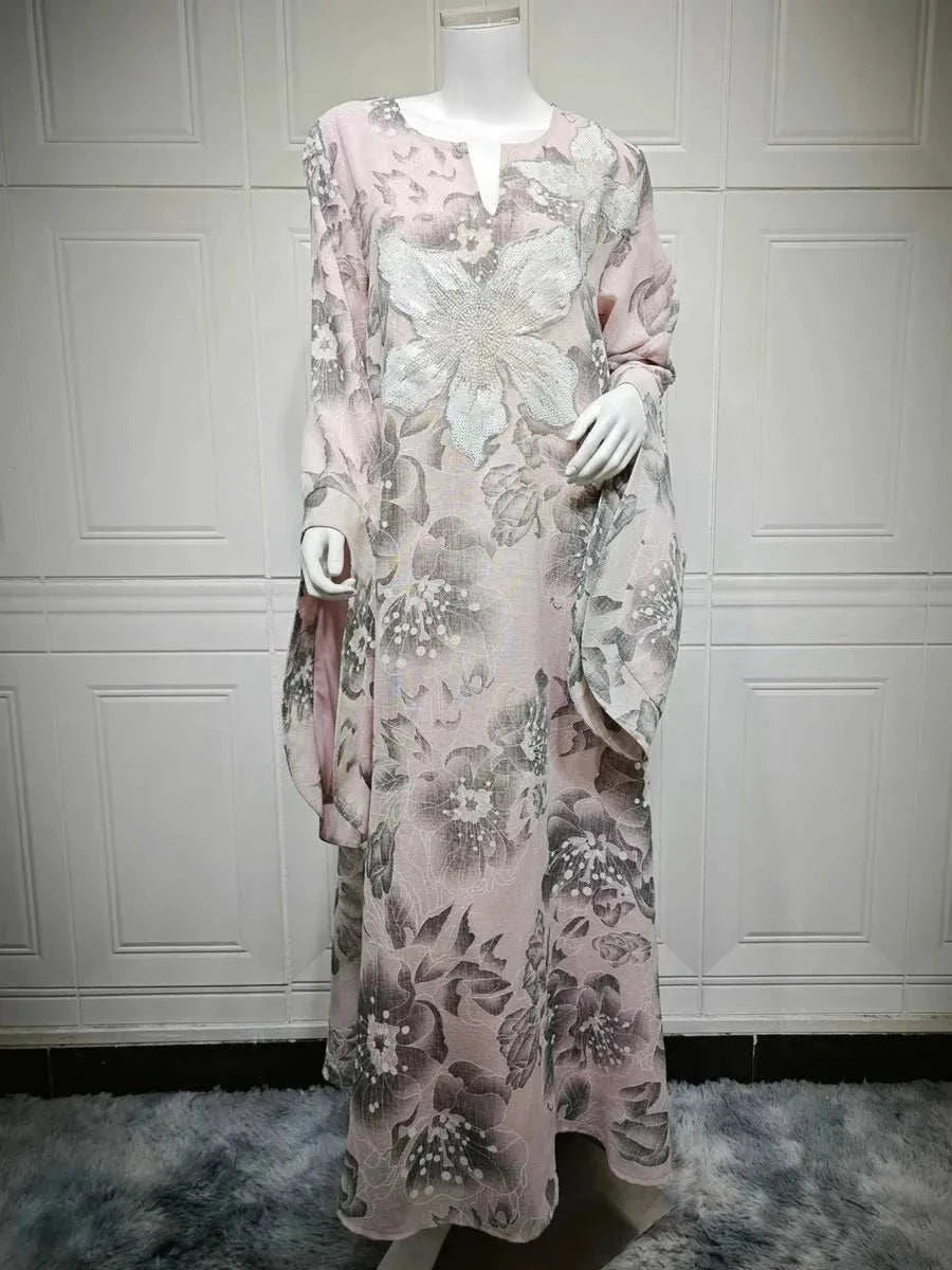 Royal Sequin Abaya – Sparkling Closed Occasion Maxi Abaya -  Light Blue / S -  Abaya Vida