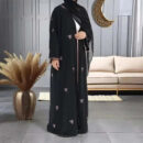 Black Embroidered Abaya – Open Front Modest Abaya in Black -  Default Title -  Abaya Vida