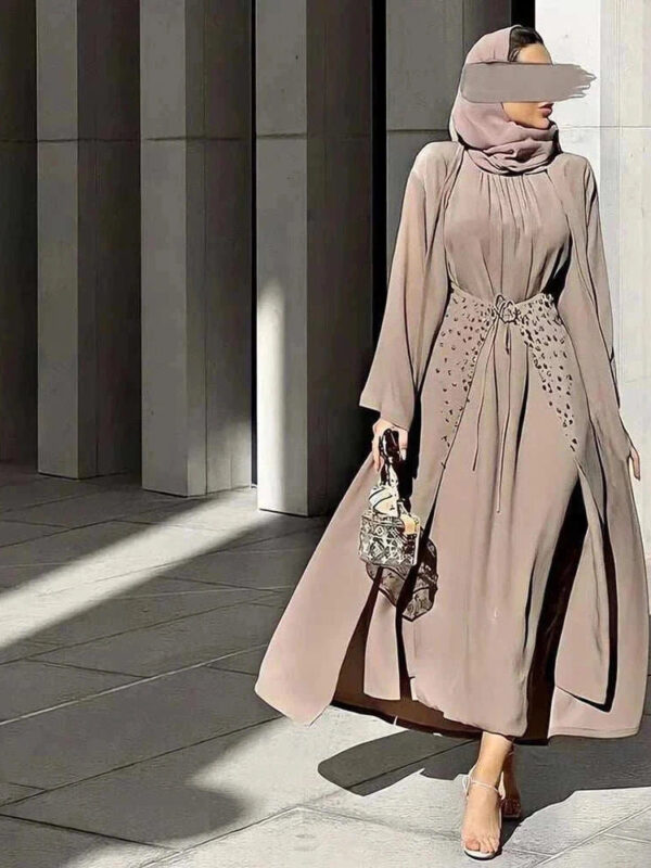 Majestic Open Abaya – Luxury Open Butterfly Maxi Occasion -  Coffee With Hijab / S -  Abaya Vida