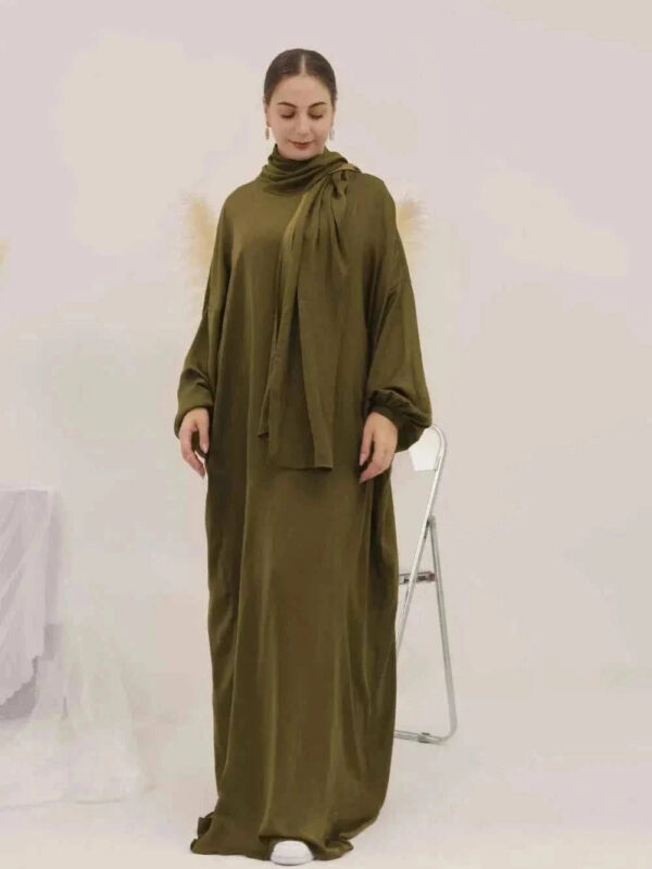 Ramadan Hooded Abaya – Khimar Style Hooded Modest Abaya -  Dark Brown / M -  Abaya Vida