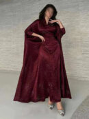 Satin Grace Abaya – Elegant Closed Butterfly Satin Maxi -  Maroon -  Abaya Vida