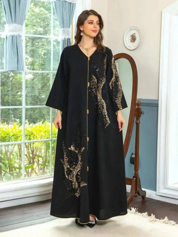 Patchwork Elegance Dubai Abaya – Structured Modest Party Wear -  S -  Abaya Vida
