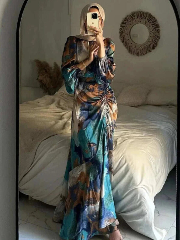Blooming Elegance Floral Abaya – Modest Party Wear Abaya -  S -  Abaya Vida