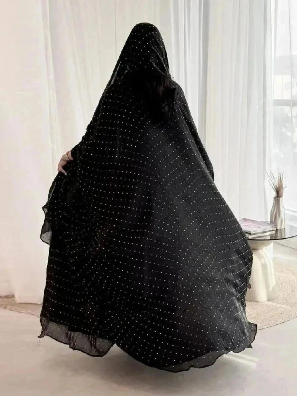 Wave Point Open Kimono Abaya – Black Layering Robe -  Default Title -  Abaya Vida