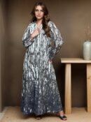 Grey Printed Summer Abaya – Lightweight Breathable Maxi Abaya -  Default Title -  Abaya Vida