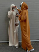Ramadan Hoodie Abaya – Soft Jersey Pullover Prayer Robe -  Khaki Dress / S -  Abaya Vida