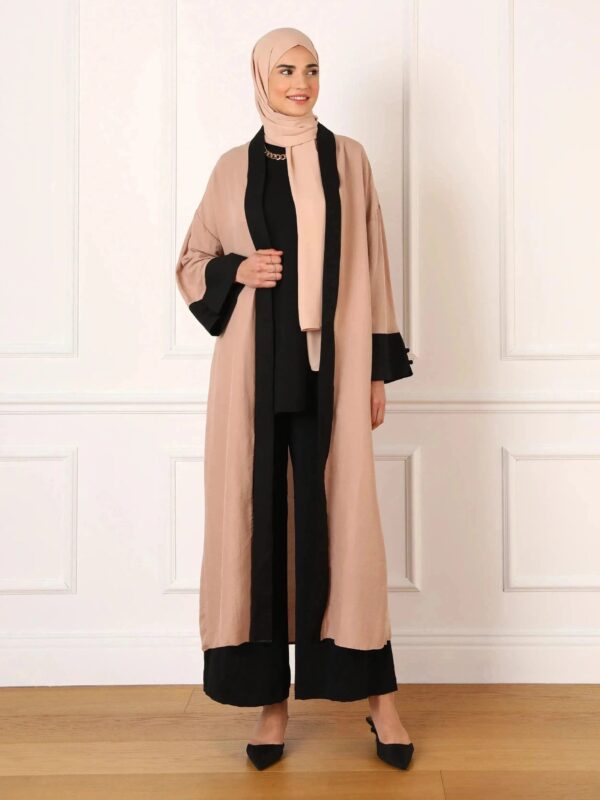 Pink Patchwork Abaya Cardigan – Open Front Robe -  Default Title -  Abaya Vida