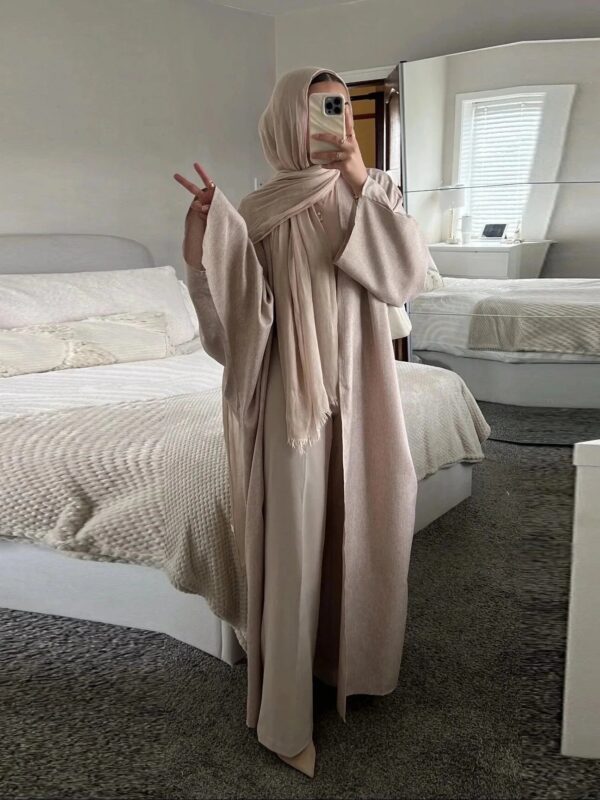Eid Cardigan Robe – Wide Draped Open Front Abaya -  Black -  Abaya Vida