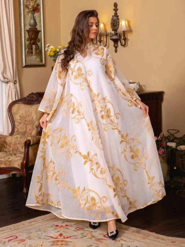 Luxe Embroidered Dubai Abaya – Open Butterfly Formal Abaya -  Green / S -  Abaya Vida