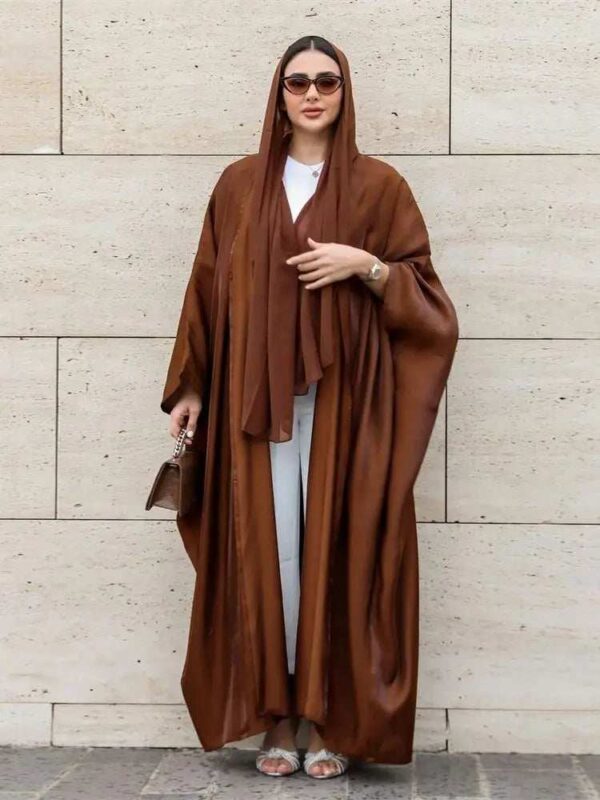 Rose Satin Batwing Abaya - Abaya Vida