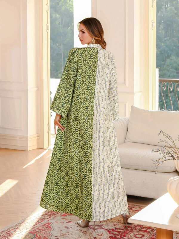 Patchwork Beaded Abaya – Geometric Embroidered Statement Maxi -  M -  Abaya Vida