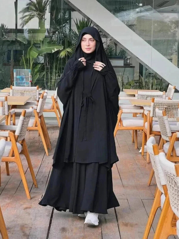 Long Khimar Skirt Prayer Set – Two-Piece Veil & Skirt, Uniform Size -  Brown -  Abaya Vida