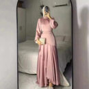 Elegant Maxi Dress – Modest Long Dress for Eid & Ramadan -  Pink / S -  Abaya Vida