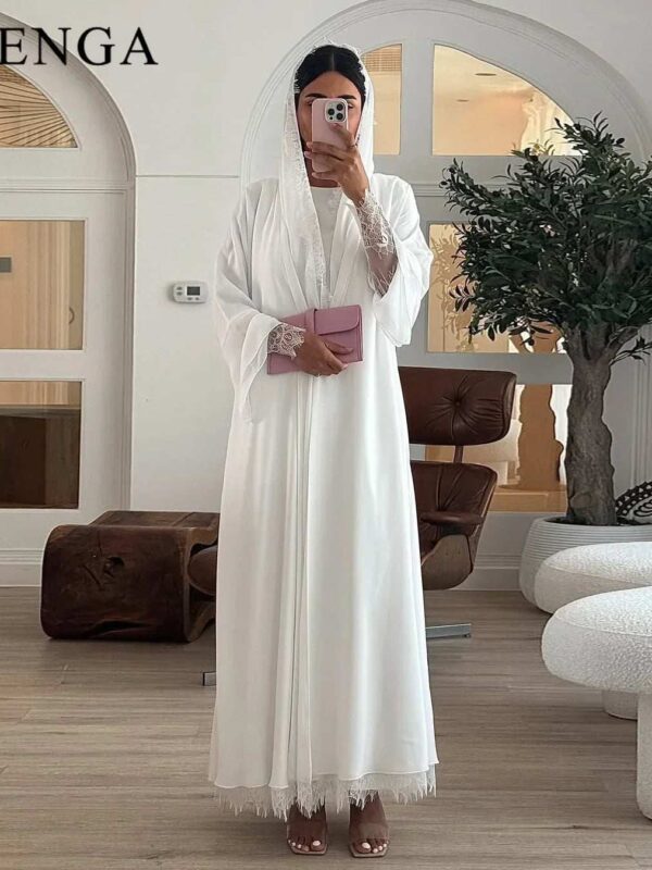 Luxe Chiffon Abaya Set – Elegant Butterfly Chiffon Maxi -  S -  Abaya Vida