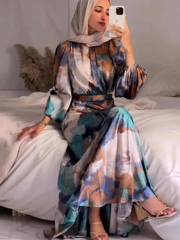 Blooming Elegance Floral Abaya – Modest Party Wear Abaya -  S -  Abaya Vida