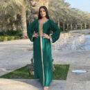 Diamond Splice Abaya – Structured Closed Eid Party Abaya -  Green / S -  Abaya Vida