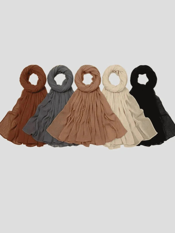 Crinkle Rayon Hijab Pack of 5 – Modest Hijabs for Women -  Default Title -  Abaya Vida
