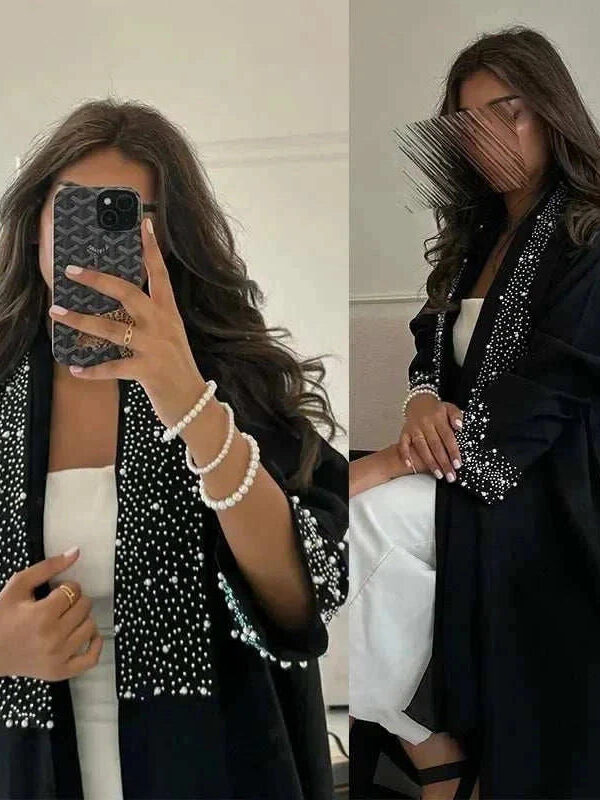 Noor Open Abaya – Ice Silk Crepe Sash Tie Butterfly Abaya -  S -  Abaya Vida