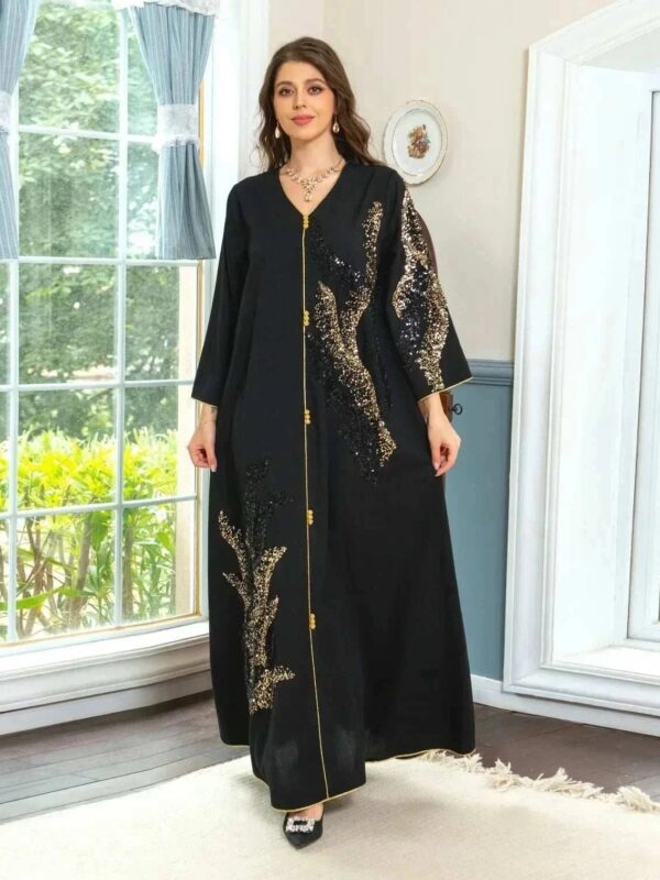 Patchwork Elegance Dubai Abaya – Structured Modest Party Wear -  S -  Abaya Vida
