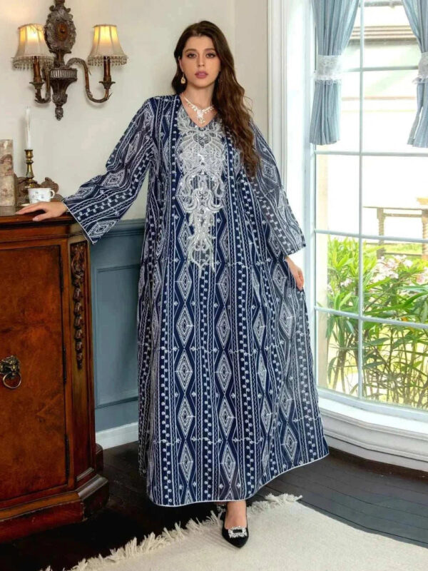 Regal Beaded Embroidered Abaya – Luxury Occasion Modest Wear -  Light Green / S -  Abaya Vida